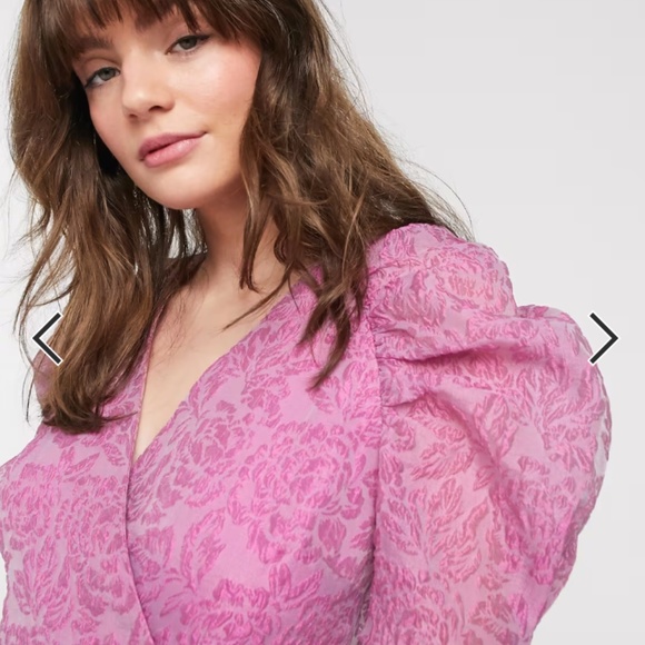 & Other Stories | Mini Bold Shoulder Wrap Dress In Violet-purple | Sz 4 - Picture 1 of 10